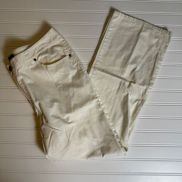 Additions by Chico’s Ivory Straight Leg Pants Women’s Size 3.5 Short - Picture 3 of 5